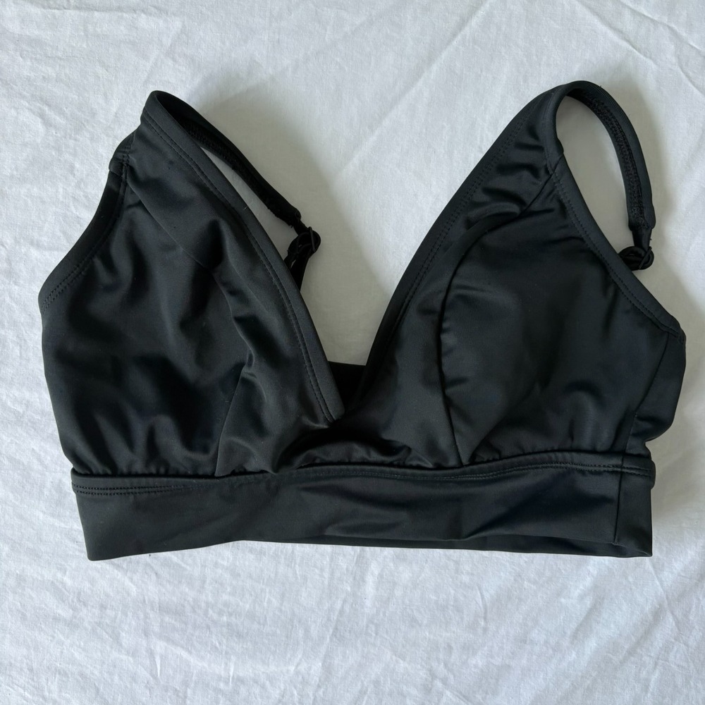 S3 Swim Womens Black High‎ Support Padded Triangle Swimsuit Top Size S